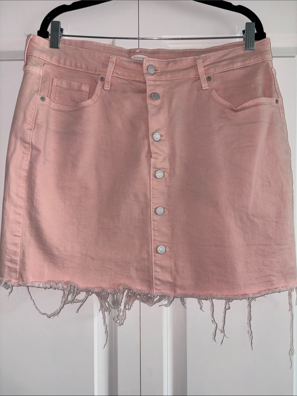 Old Navy distressed Button Down Denim Skirt Size 14